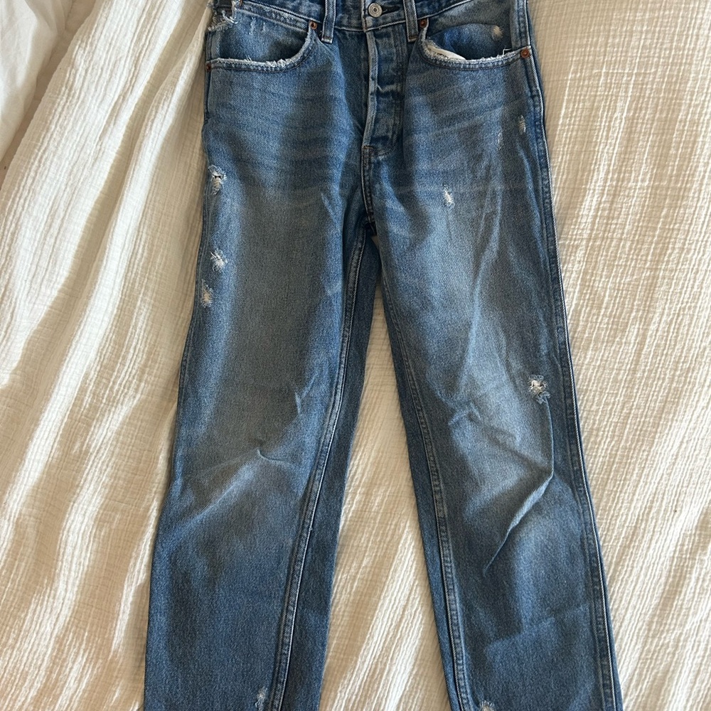 Abercrombie & Fitch High Rise Ankle Straight Jeans